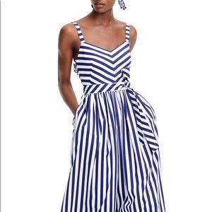 I. Crew striped ruffle cotton maxi dress size 2
